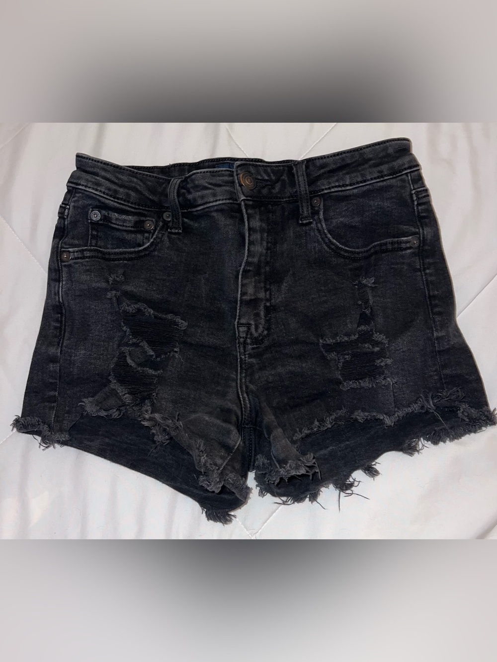 distressed denim shorts